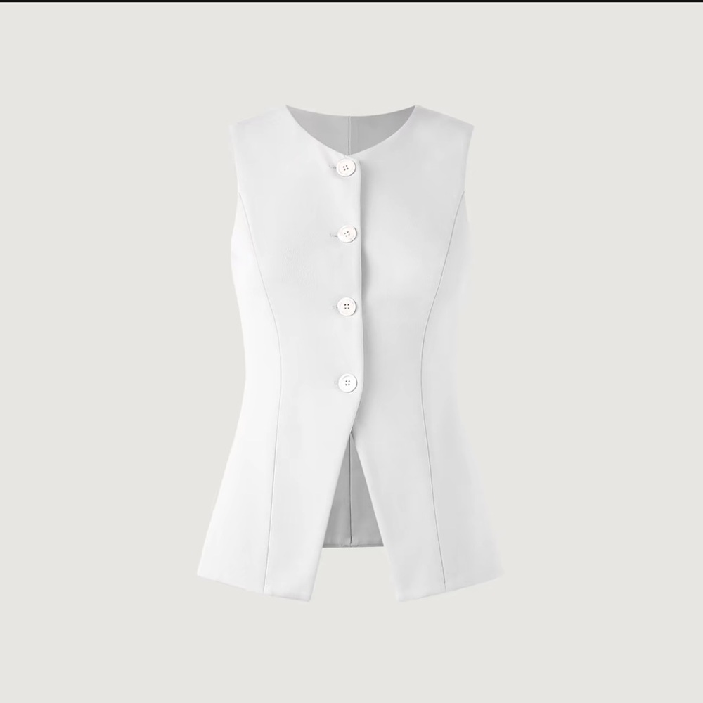 Button down long vest top
